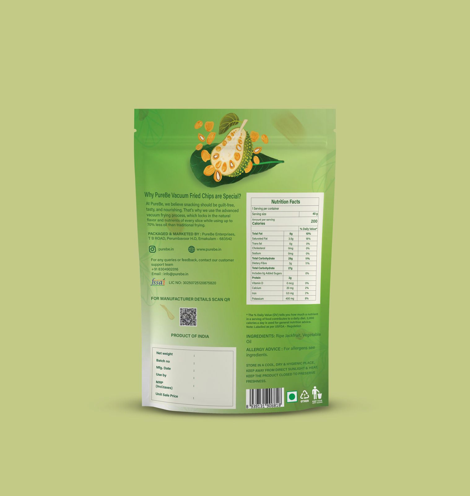 Ripe Jackfruit Chips (75gms)